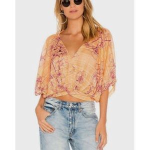 Free People, One Dance Floral Short Sleeve Blouse